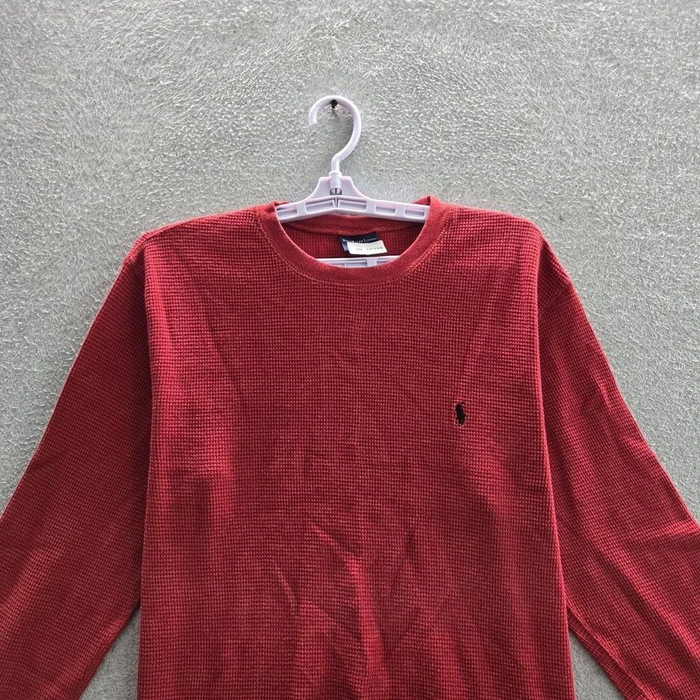 Polo Ralph Lauren Men Sleepwear M Red Embroidered Pajama Shirt Logo Long Sleeve